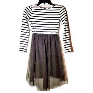 Long Sleeve Striped Girls Midi Dress with Glitter Tulle by Xhilaration 3/$15